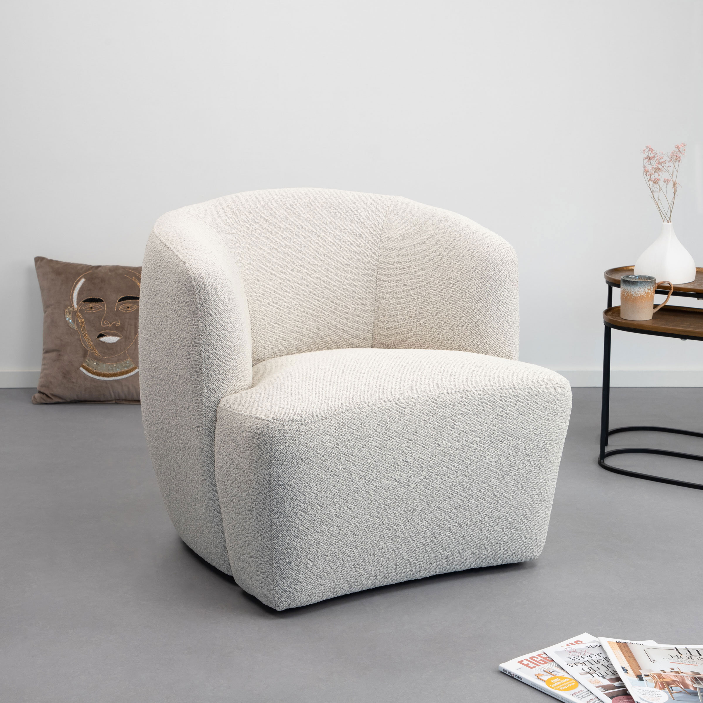 Eleonora Fauteuil Charlotte Bouclé - Beige Copenhagen