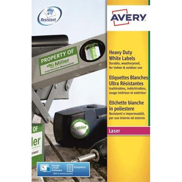 Etiket Avery L7060-20 63.5x38.1mm polyester wit 420stuks | Pak a 20 vel