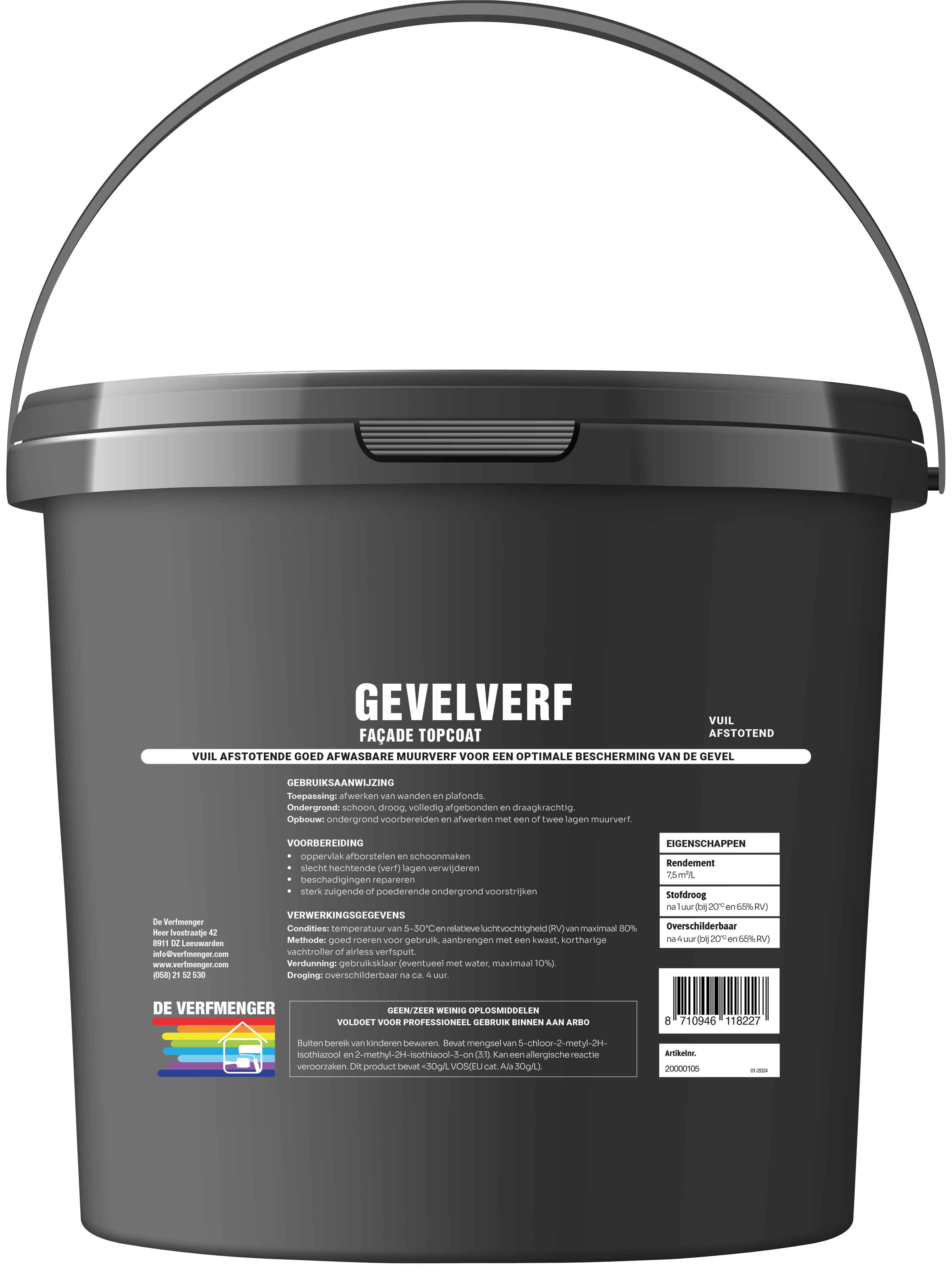 Gevelverf Topcoat Mat 12.5 liter