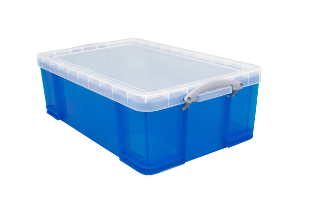 Opbergbox Really Useful 50 liter 710x440x230 mm transparant blauw