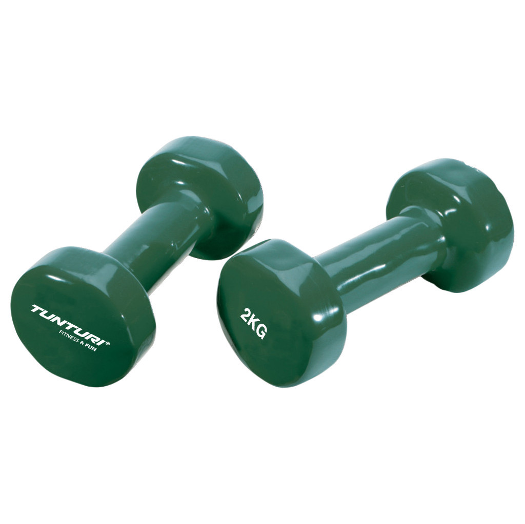 Tunturi Vinyl Dumbbells 2x 2 kg Green