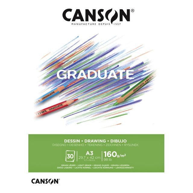 Tekenblok Canson Graduate Dessin A3 160gr 30vel