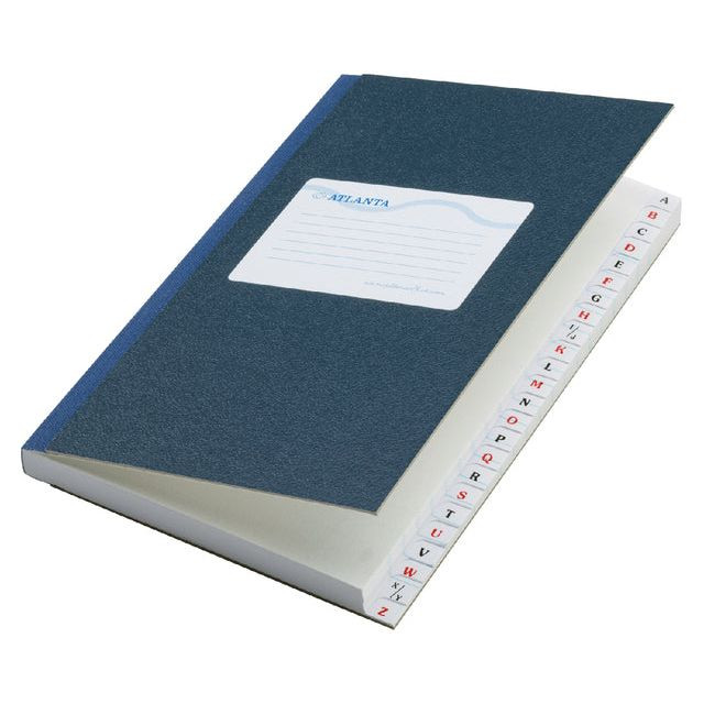 Notitieboek Atlanta met alfabet gelineerd blauw | 5 stuks