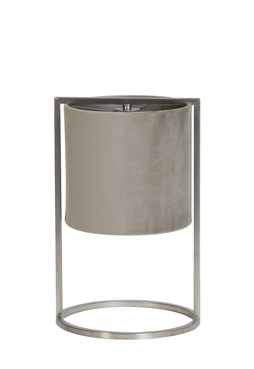 Light & Living Tafellamp Santos 35cm hoog, Nikkel - Taupe