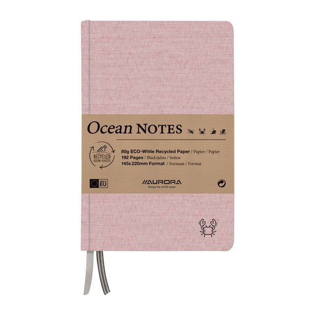 Notitieboek aurora ocean a5 192blz lijn 80gr rood | 4 stuks