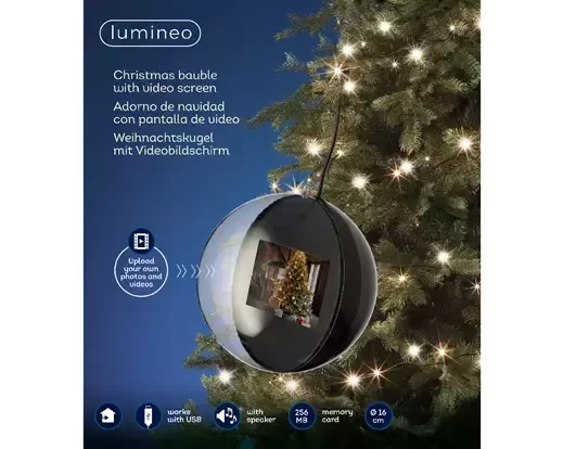 Lumineo LCD Bal Video-Speaker 16cm Zwart