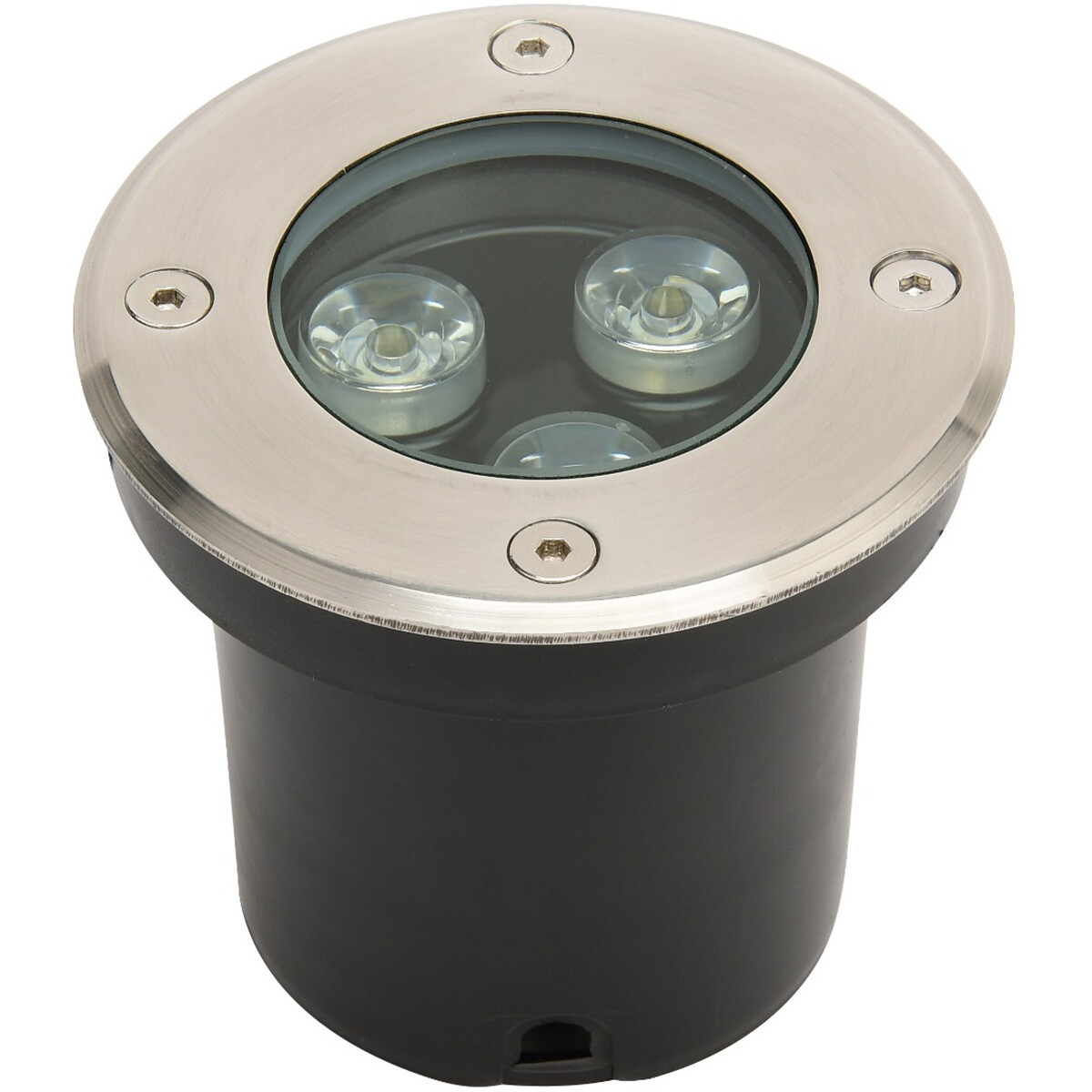 LED Grondspot - Aruz - Inbouw Rond - 3W - Waterdicht IP67 - Natuurlijk Wit 4000K - Rond - Mat Chroom - RVS