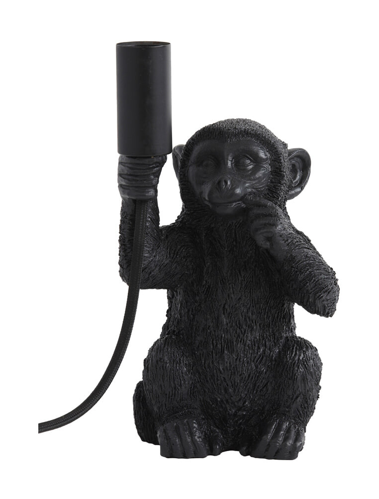 Light & Living Tafellamp Monkey 23cm - Mat Zwart