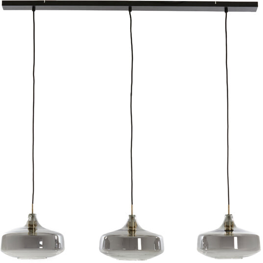 Light & Living Hanglamp Solna 3-Lamps - Smoke/Antiek Brons