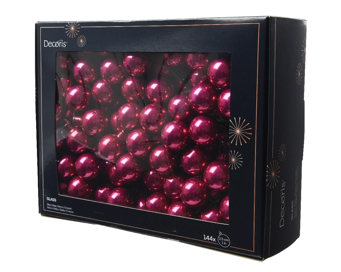 Decoris kerstballen op draad Glas 144st granaatappel 2,5cm