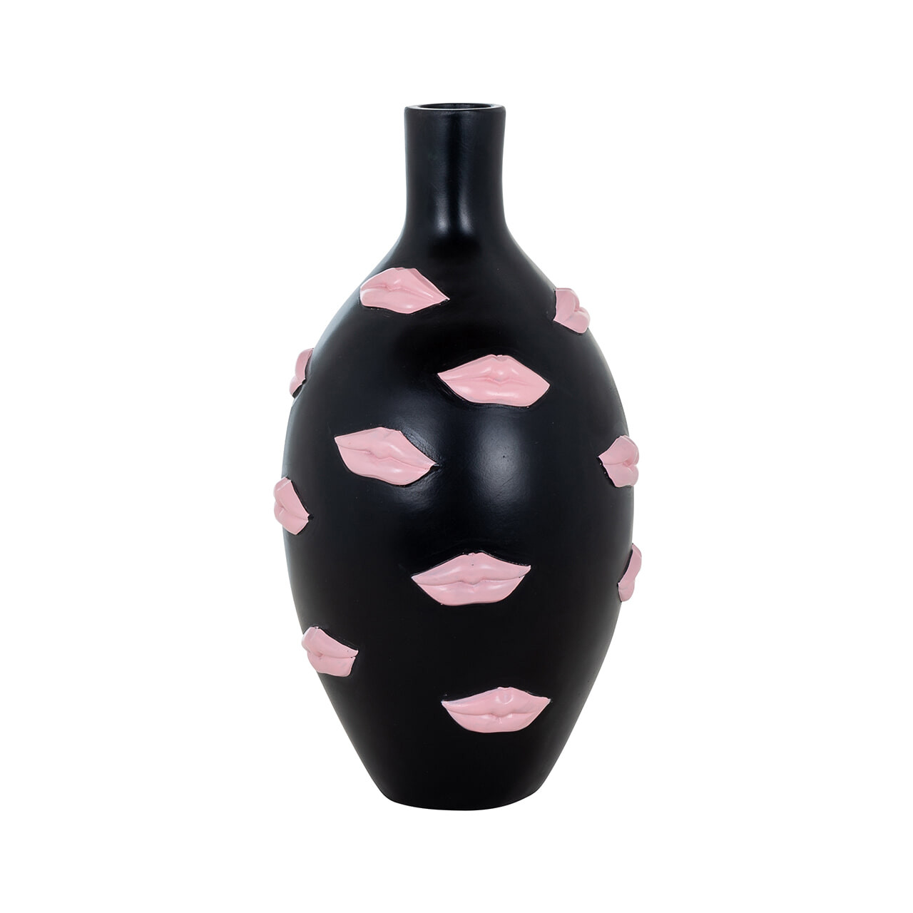 Richmond Vaas Kisses Resin - Zwart/Roze