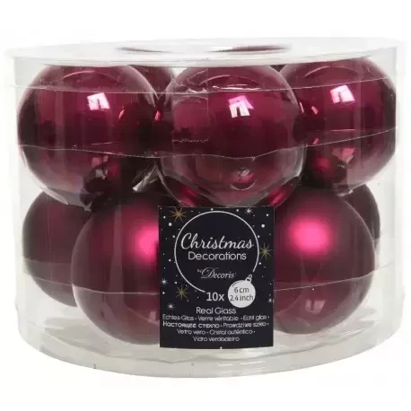 Decoris kerstballen glas magnolia 6cm 10st