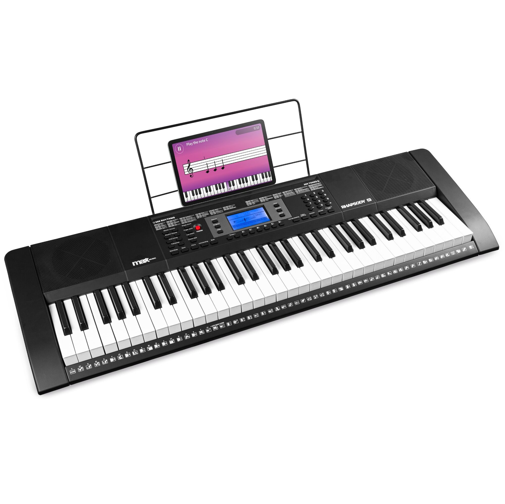 MAX Rhapsody61 elektronisch keyboard piano met 61 toetsen - inclusief