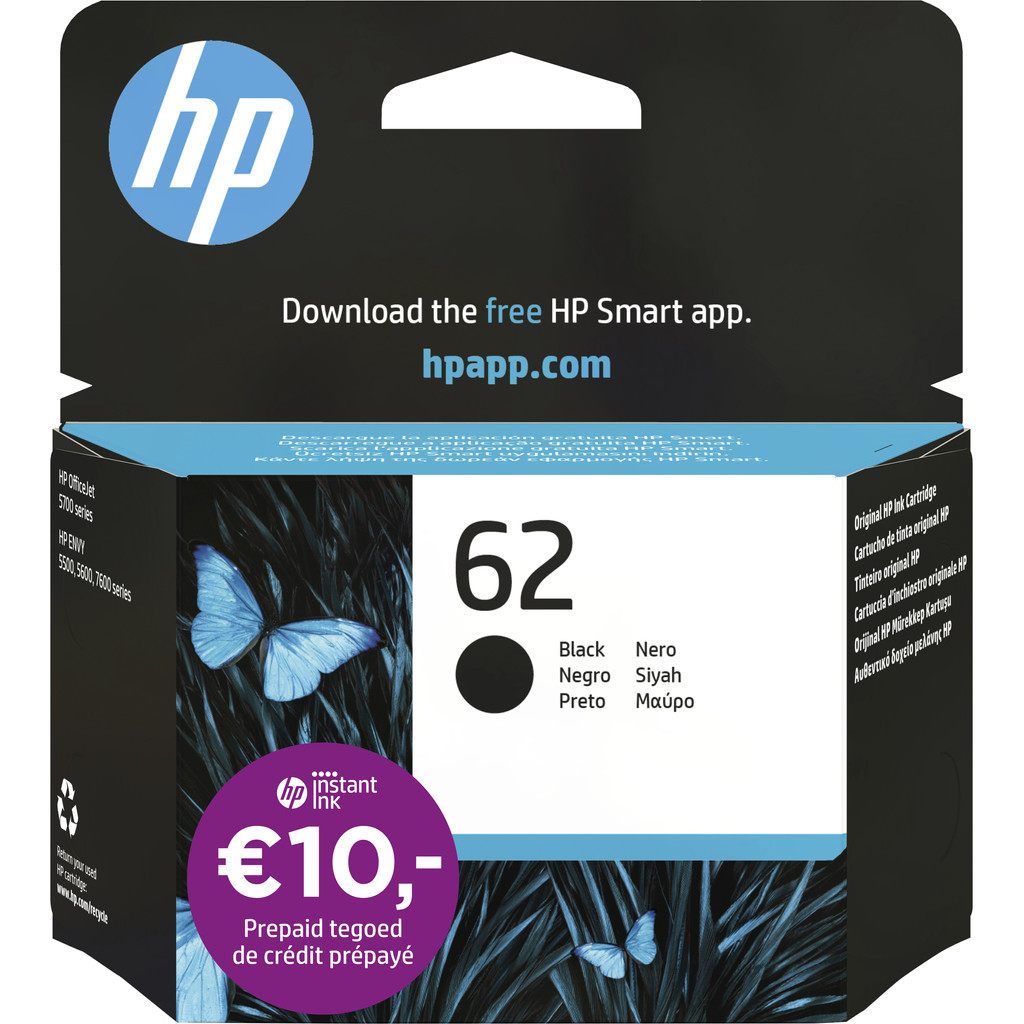 HP 62 Cartridge Zwart