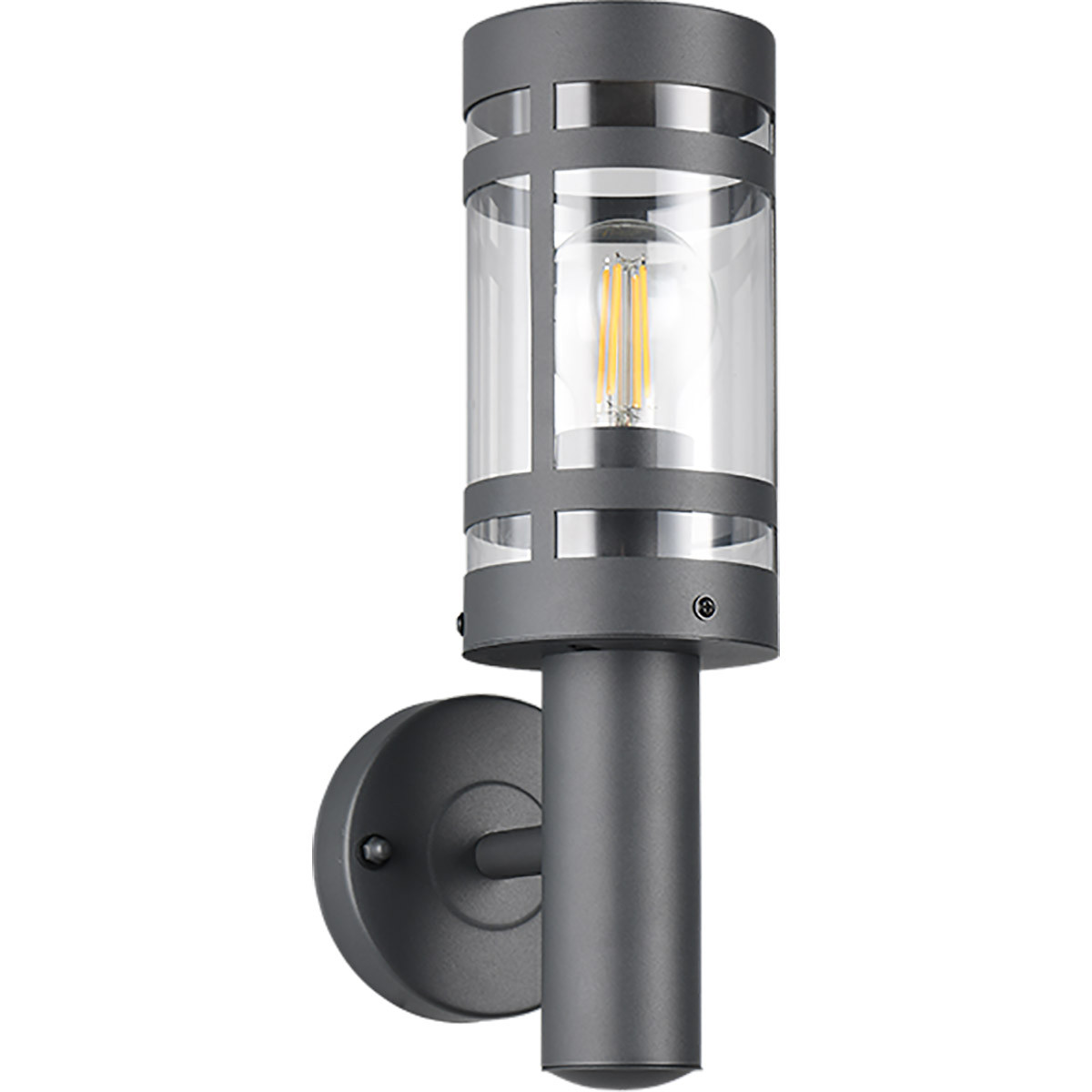 LED Tuinverlichting - Buitenlamp - Wandlamp - Trion Paulo - E27 Fitting - Spatwaterdicht IP44 - Antraciet - Metaal