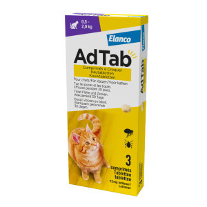 AdTab anti vlo kauwtabletten voor de kat +2-8kg - per verpakking