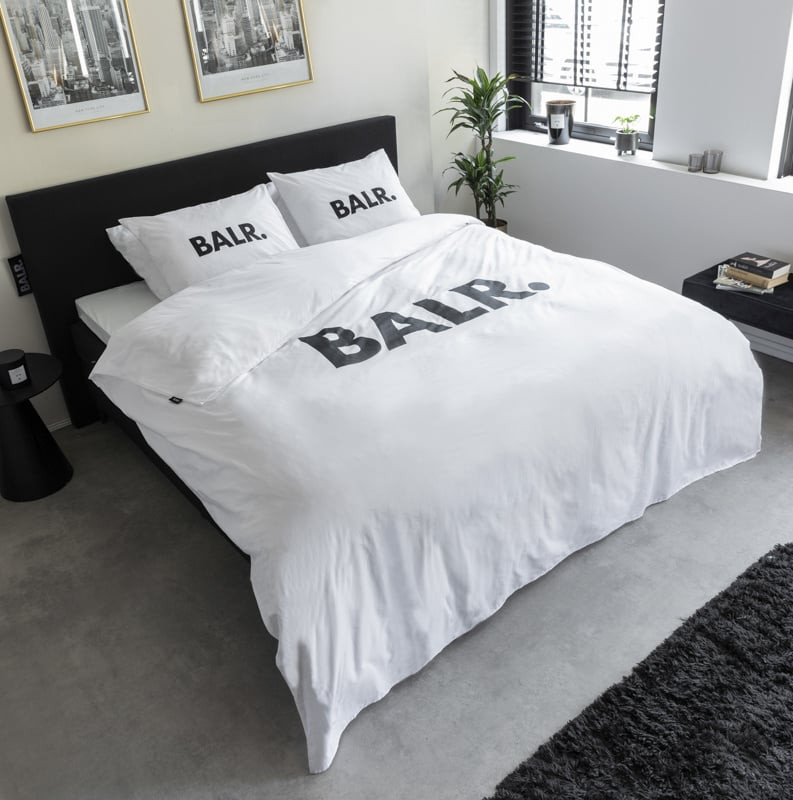 Dekbedovertrek BALR. - Tweepersoons (200x200 cm) - Wit Katoen - Dessin: Tekst - BALR. - Dekbed-Discounter.nl