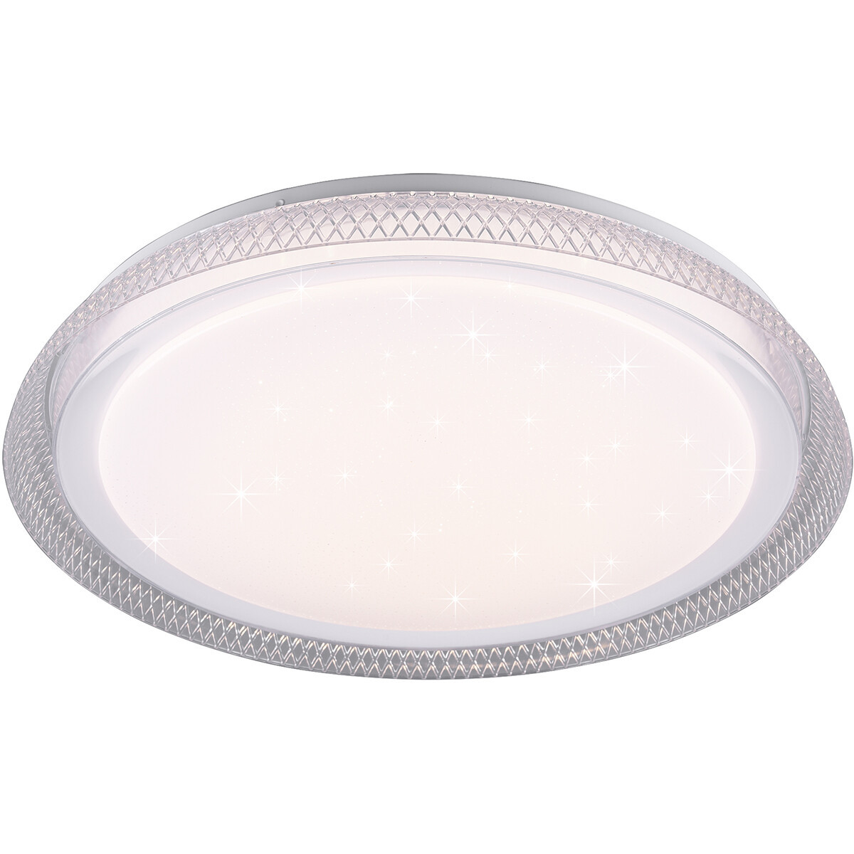 LED Plafondlamp - Plafondverlichting - Trion Heral - 24W - Aanpasbare Kleur - Afstandsbediening - Dimbaar - Sterlicht - Rond - Mat Wit - Kunststof