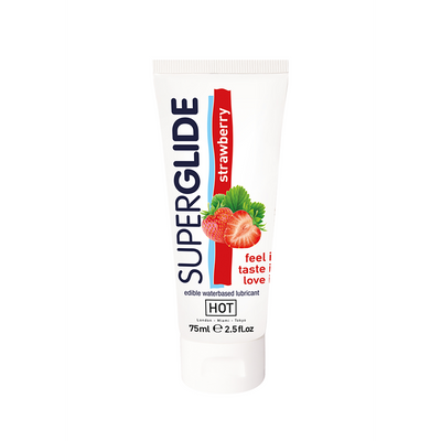 HOT Superglide - Edible Waterbased Lubricant - Strawberry - 3 fl oz / 75 ml