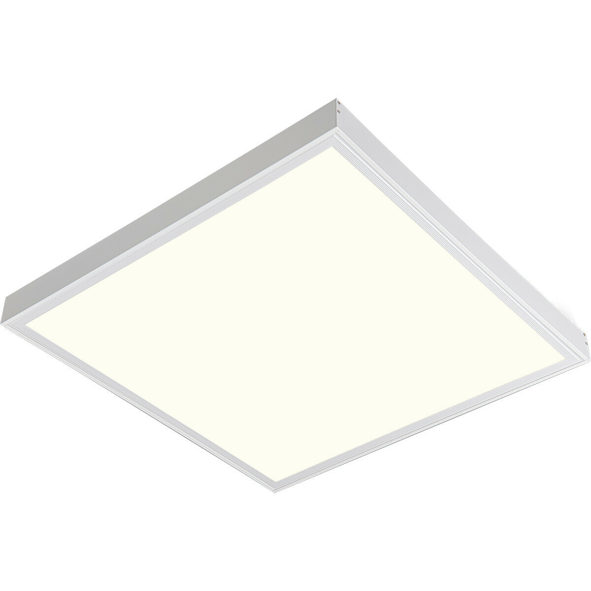 LED Paneel met Stekker - Aigi Leny - 60x60 - Natuurlijk Wit 4000K - 32W - 3840lm - 120lm/W - High Lumen - Opbouw - Vierkant - Mat Wit - Flikkervrij