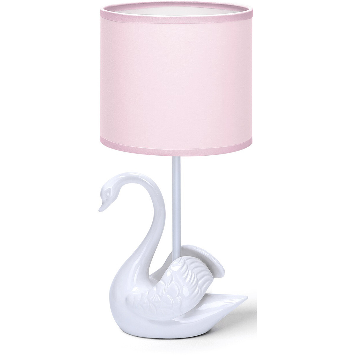 LED Tafellamp - Tafelverlichting - Aigi Juvino - E14 Fitting - Rond - Mat Wit/Roze - Keramiek