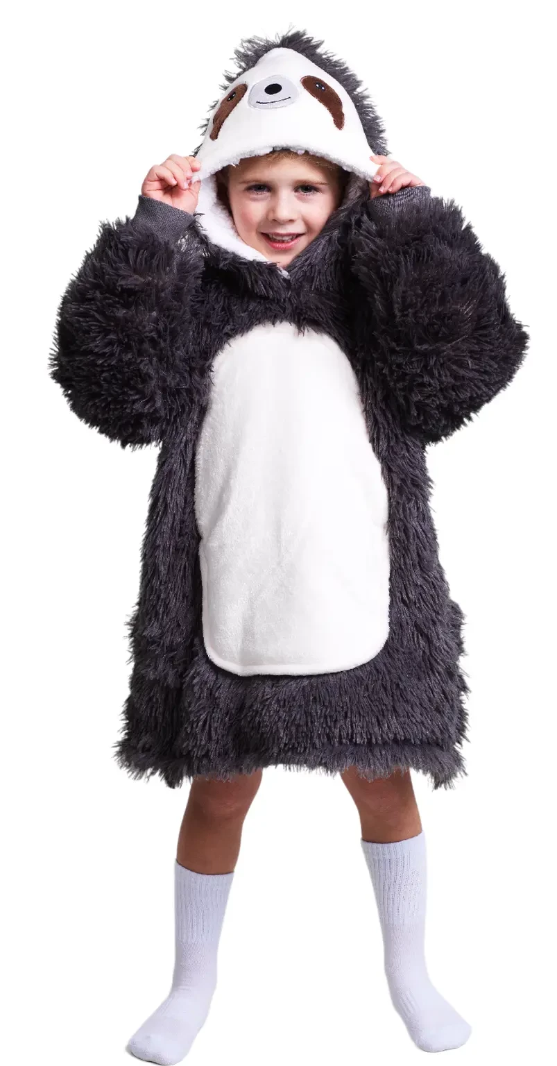 Noxxiez knuffel hoodie 3-6 jaar luiaard