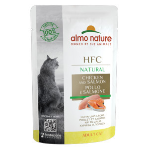 Almo Nature HFC Natural kip met zalm natvoer kat (55 g) 48 x 55 g