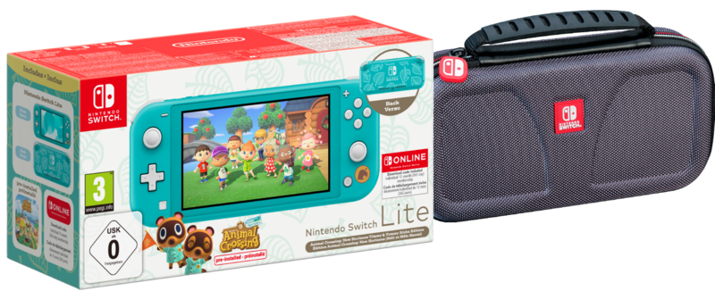 Nintendo Switch Lite Turquoise + Animal Crossing + Nintendo Switch Online + Beschermhoes