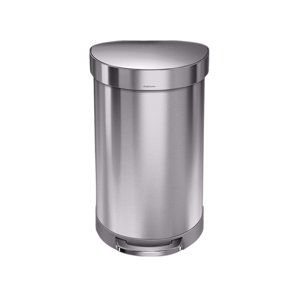 Simplehuman Semi Round 45 Liter Zilver