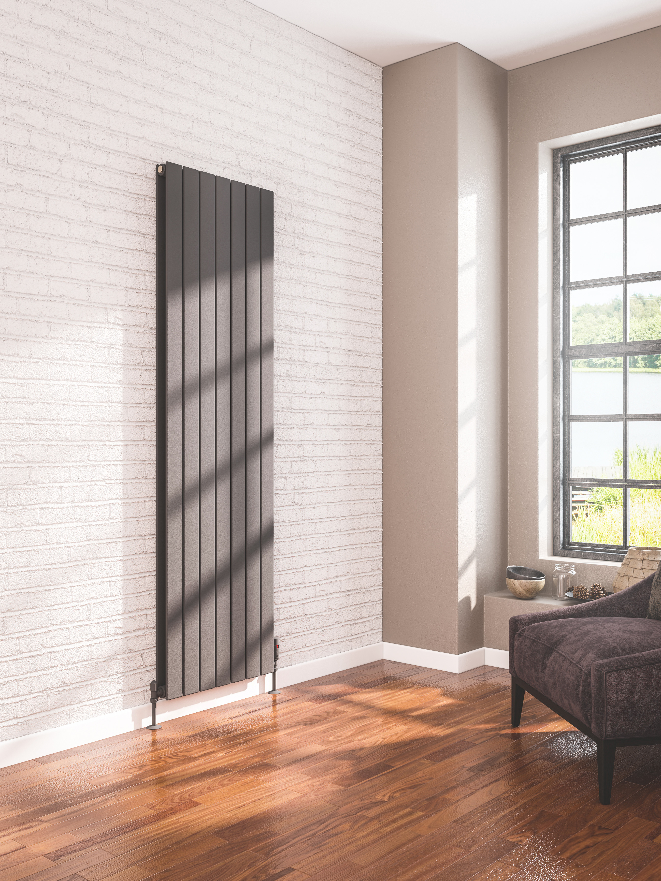 Eastbrook Addington type 20 radiator 180 x 51,4cm 1861 watt antraciet