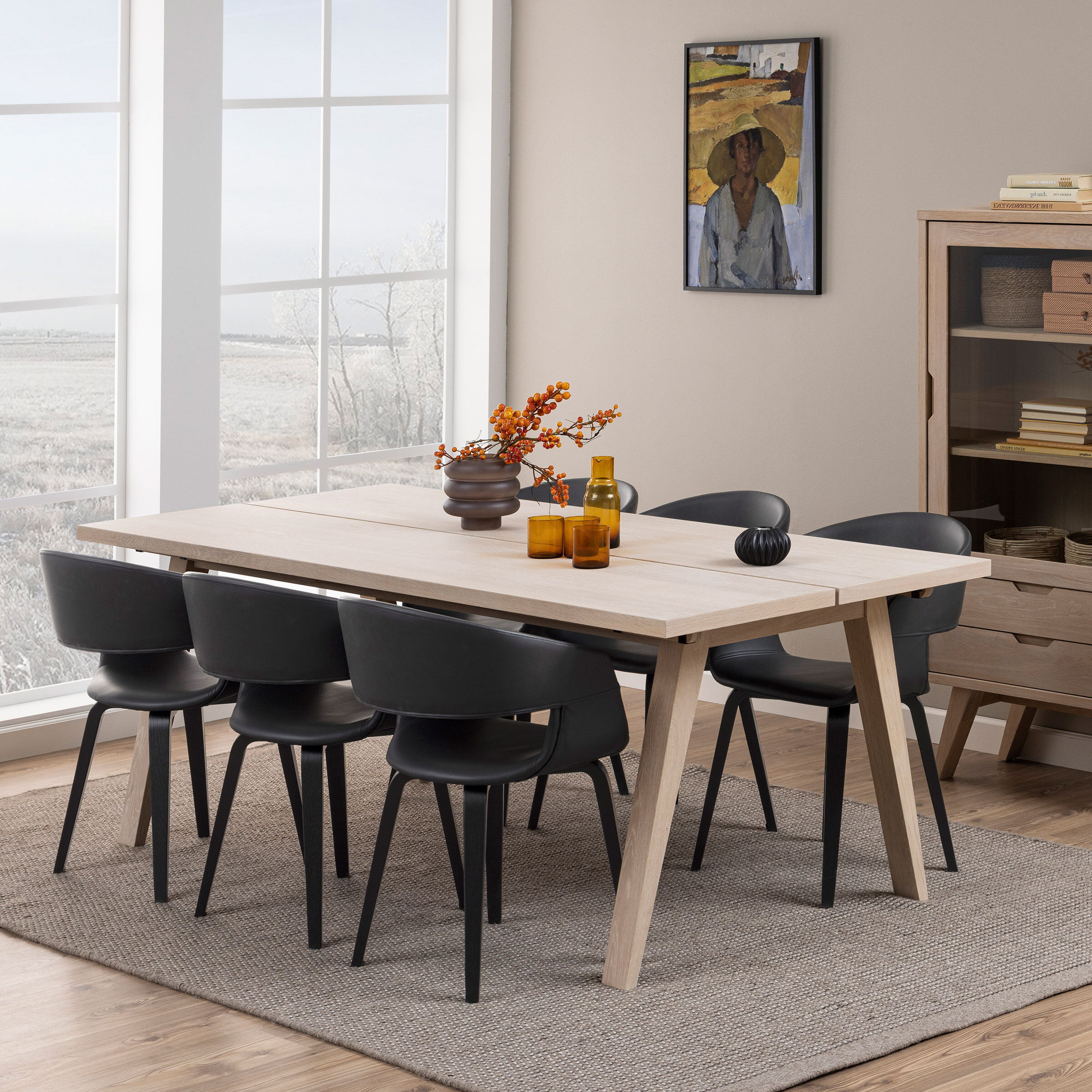 Bendt Eettafel Mads 200 x 95cm, licht eikenfineer - Beige