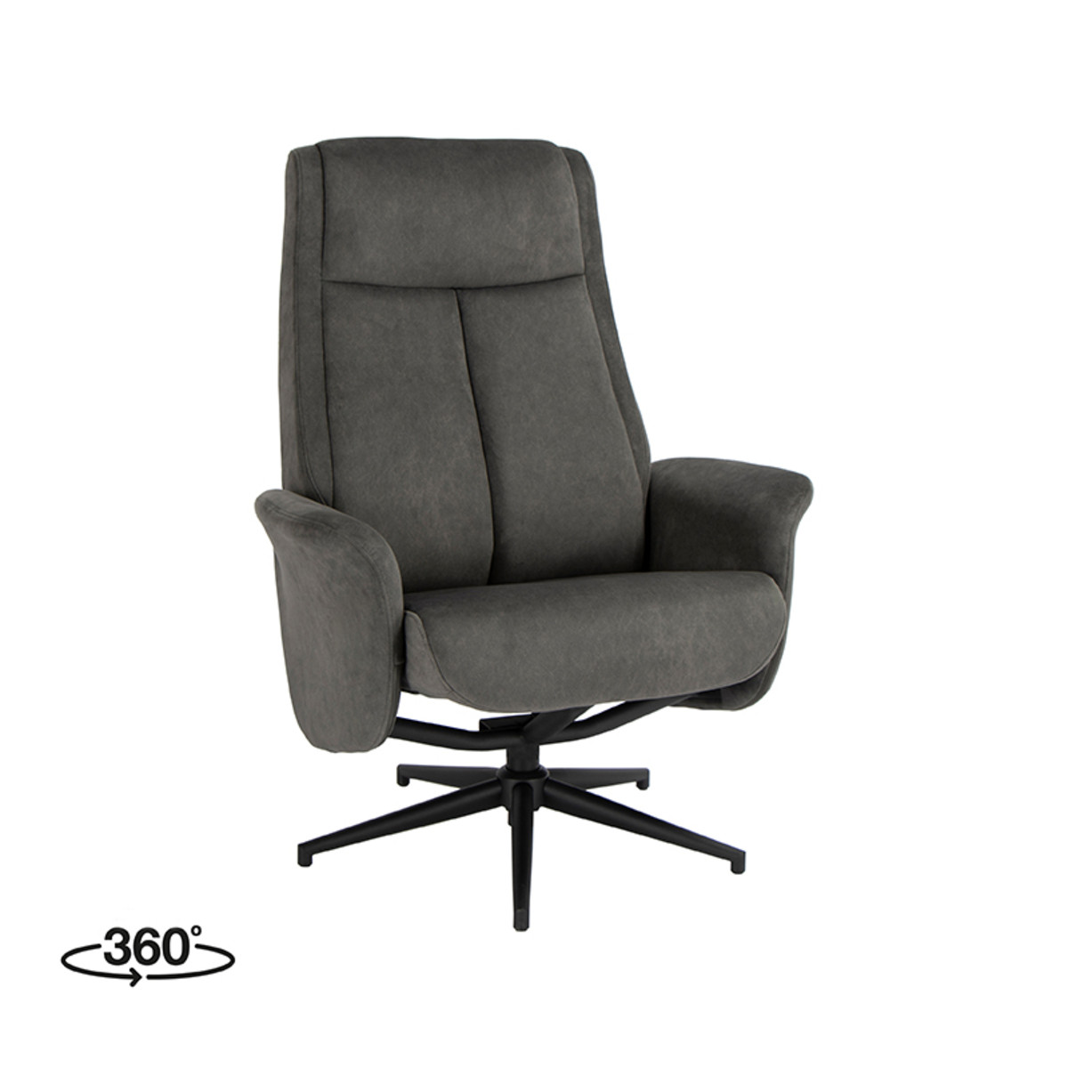 LABEL51 Fauteuil Bergen - Antraciet - Cosmo - Excl. Hocker