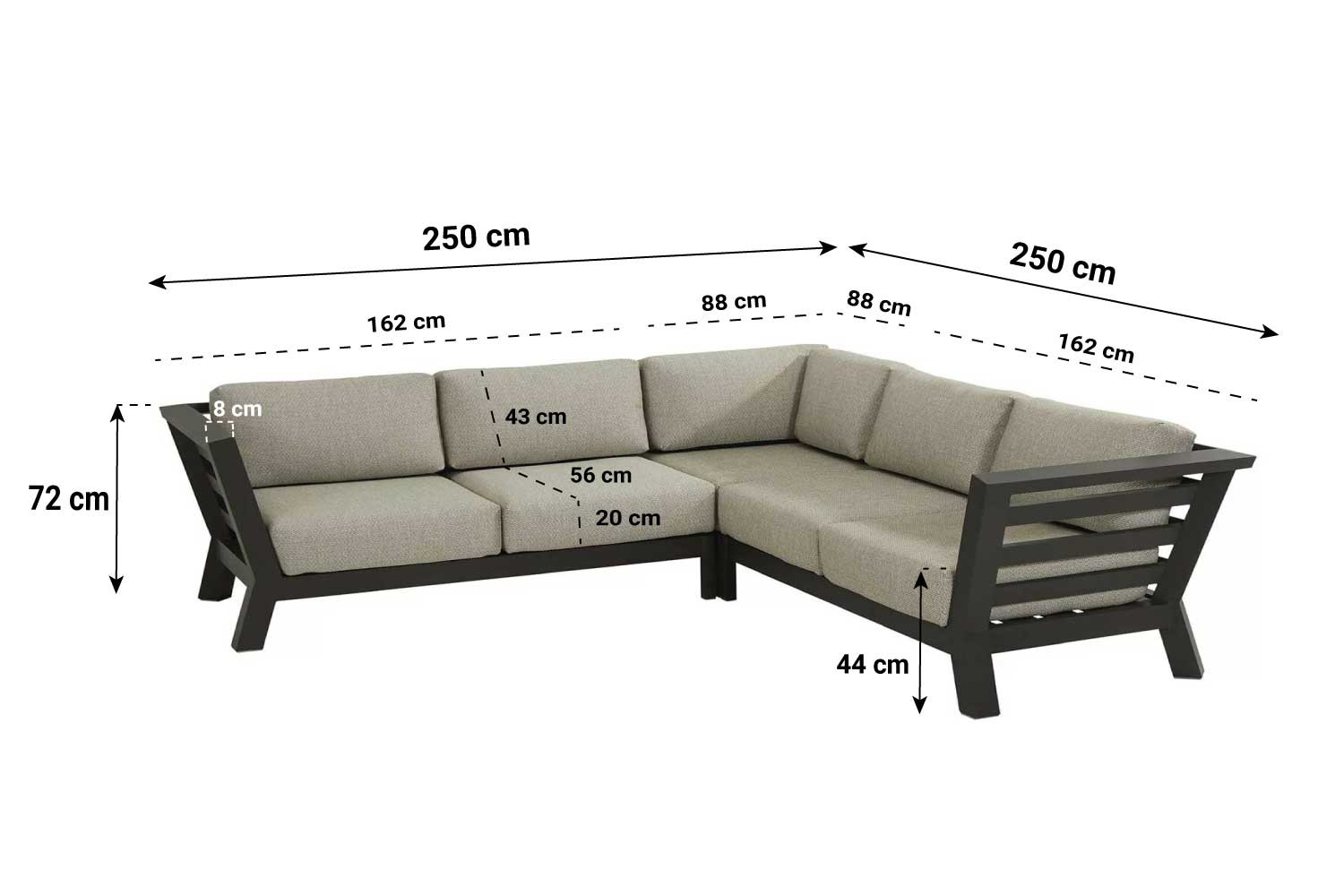 4 Seasons Outdoor Meteoro hoek loungeset 3-delig