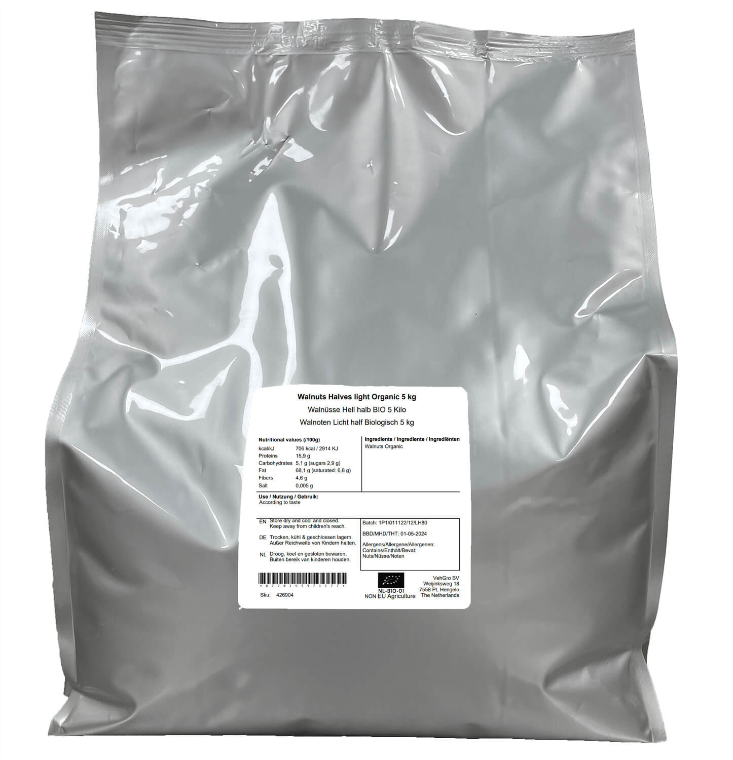 Walnoten Licht half Biologisch 5 kg