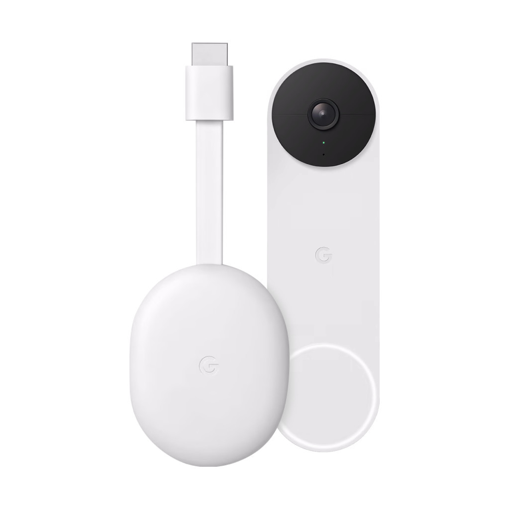 Google Chromecast 4K met Google TV + Google Nest Doorbell