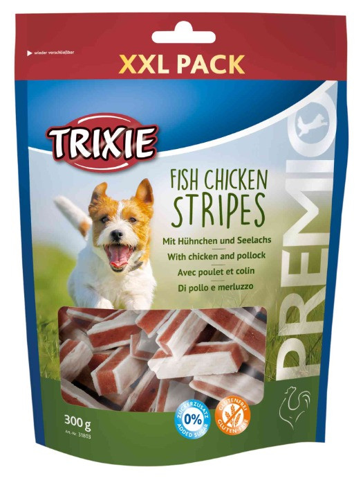 Trixie Fish Chicken Stripes hondensnacks XL pack 300 gram