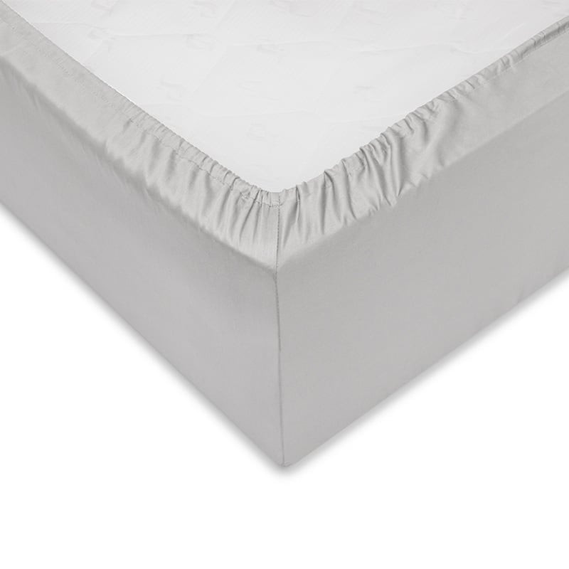 Hoeslaken Satinado - Katoen Satijn - 90x210 cm - Grijs - Zo!Home - Dekbed-Discounter.nl