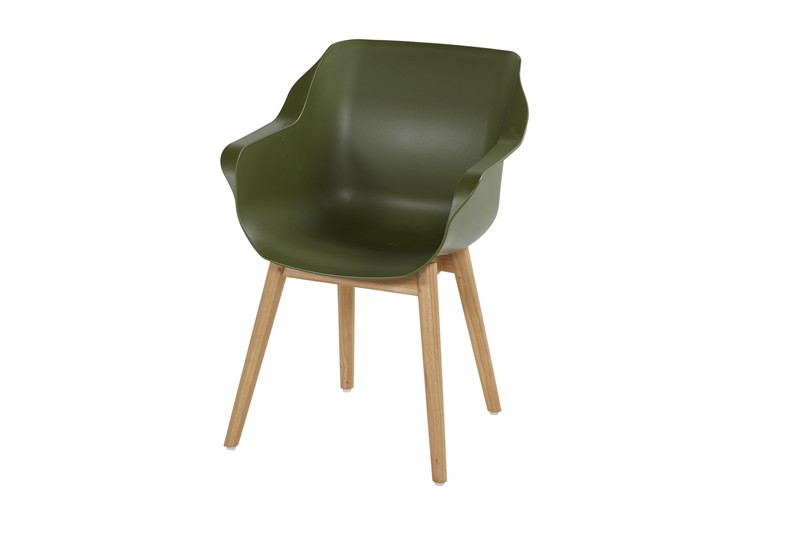 Hartman Sophie Studio dining armstoel - Moss Green - Teak poot