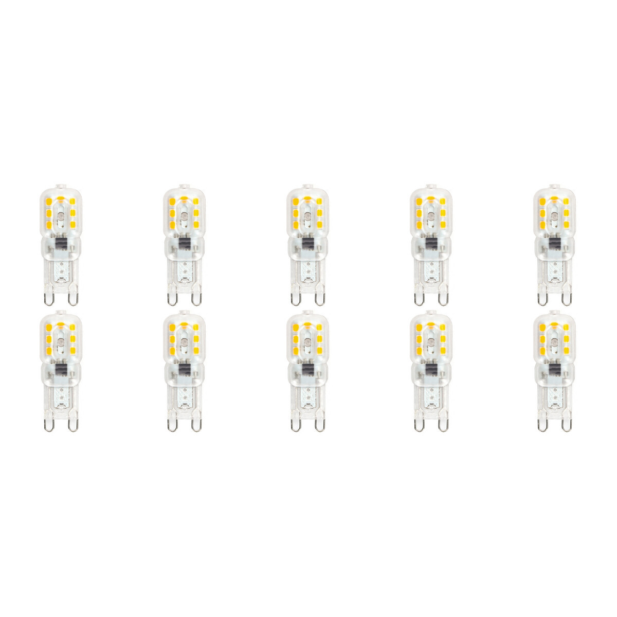 LED Lamp 10 Pack - Velvalux - G9 Fitting - Dimbaar - 3W - Warm Wit 3000K - Transparant | Vervangt 32W