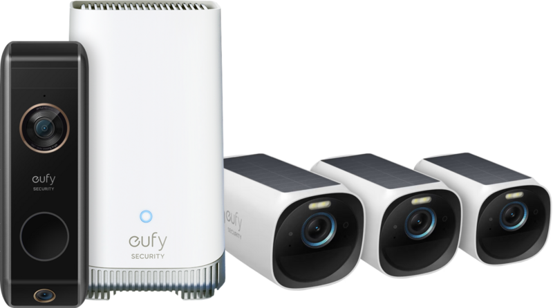 EufyCam 3 3-Pack + Video Doorbell Dual 2 Pro