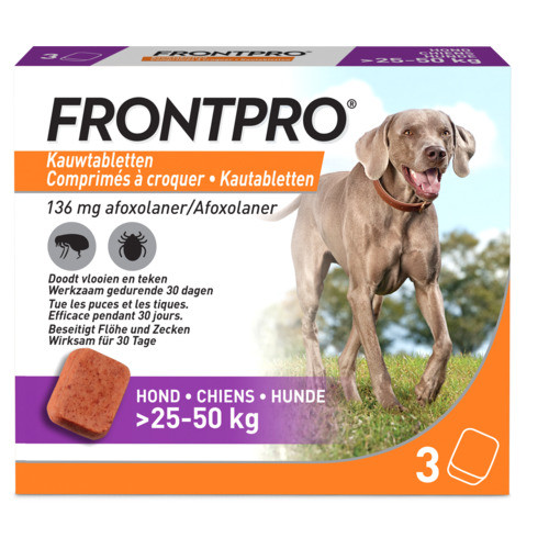 Frontpro kauwtablet Hond Xlarge 3 kauwtabletten 25-50kg