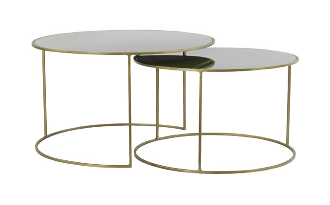 Light & Living Salontafel Evato Set van 2 stuks - Groen - Rond