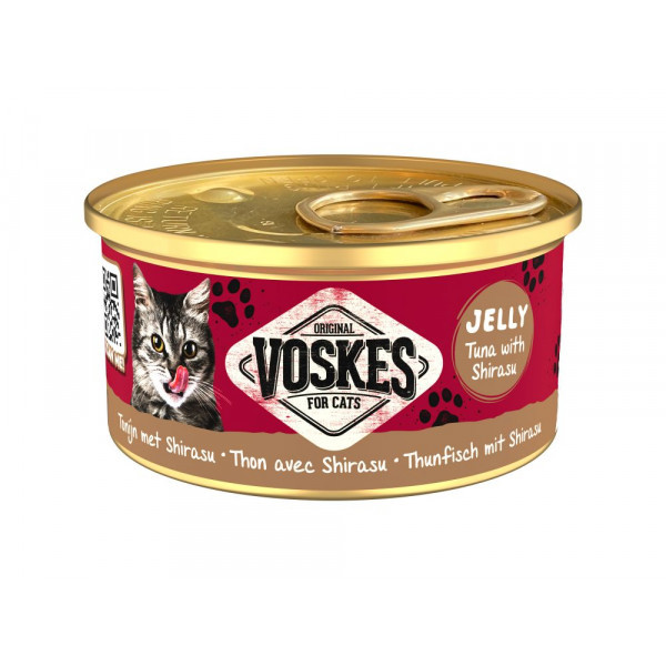 Voskes Jelly tonijn met Shirasu natvoer kat (24x85 g) 2 trays (48 x 85 g)