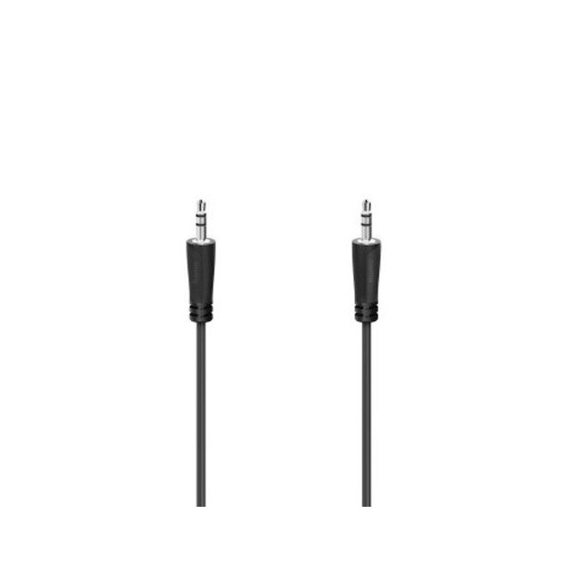 Hama Audiokabel, 3,5mm jack - 3,5mm jack, stereo, 0,5 m Mini jack kabel Zwart