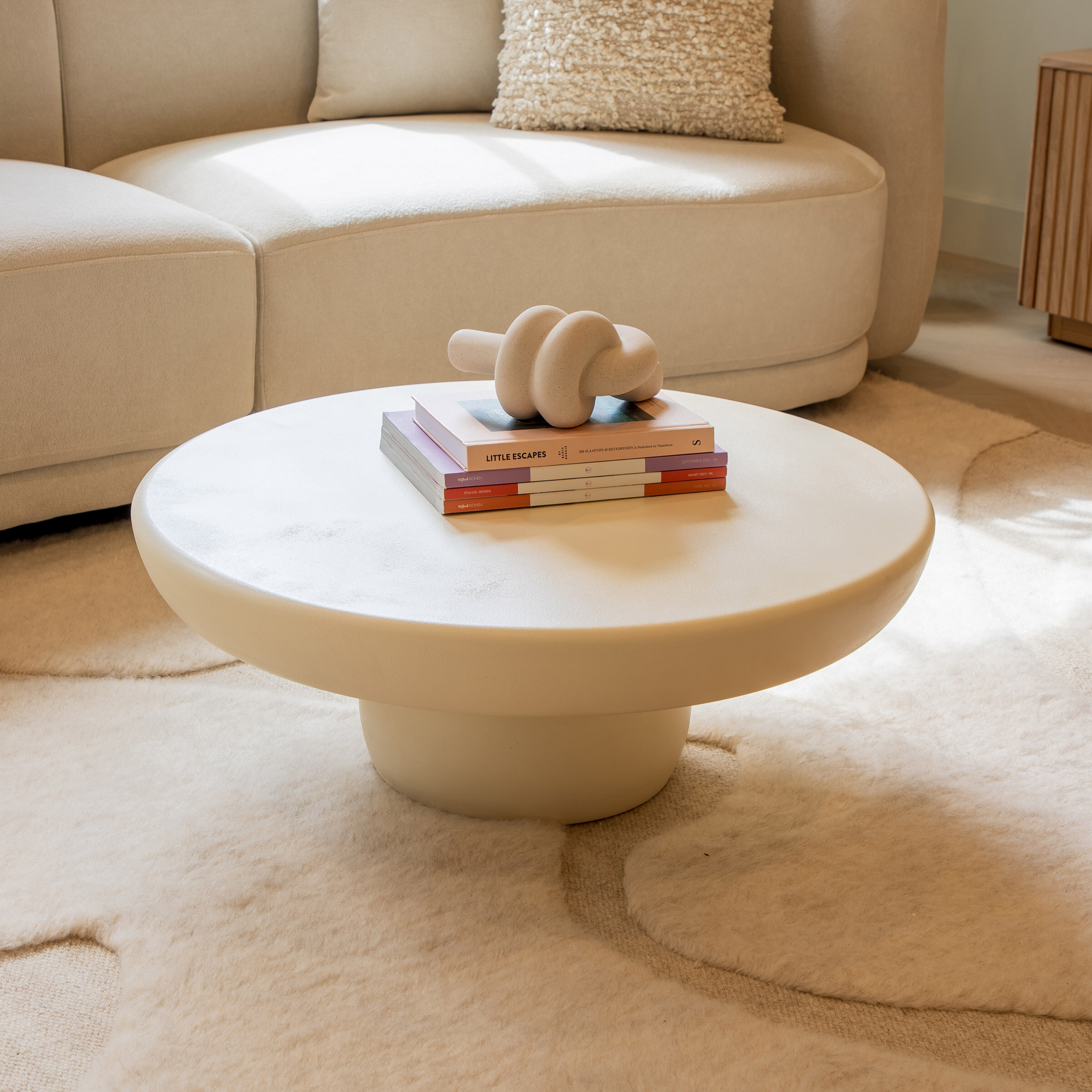 Sohome Ronde Salontafel Jake Beton, 80cm - Beige