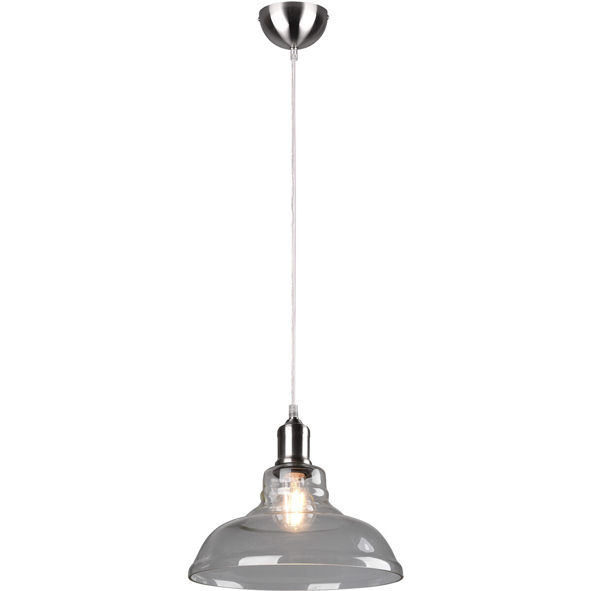 LED Hanglamp - Trion Aldin - E27 Fitting - Rond - Mat Nikkel - Aluminium