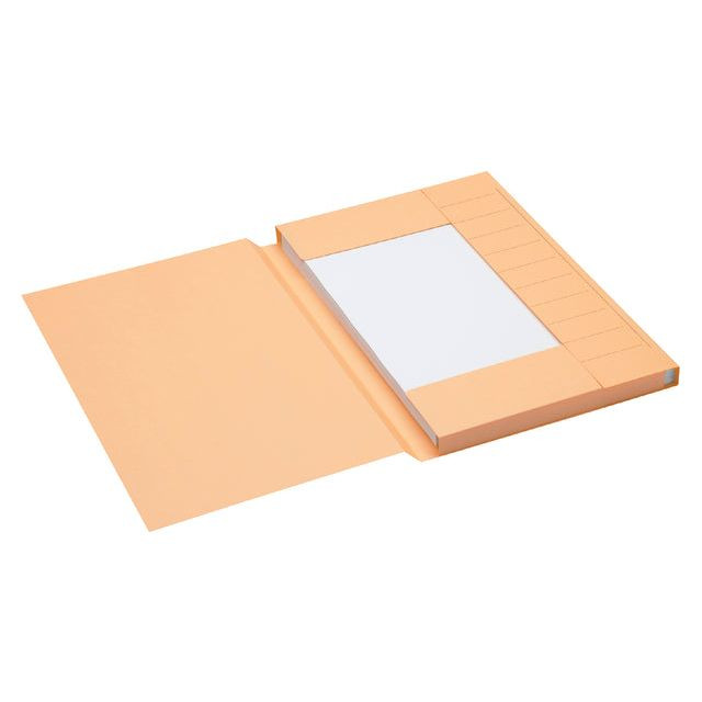 Dossiermap Secolor folio 3 kleppen 225gr chamois | 125 stuks