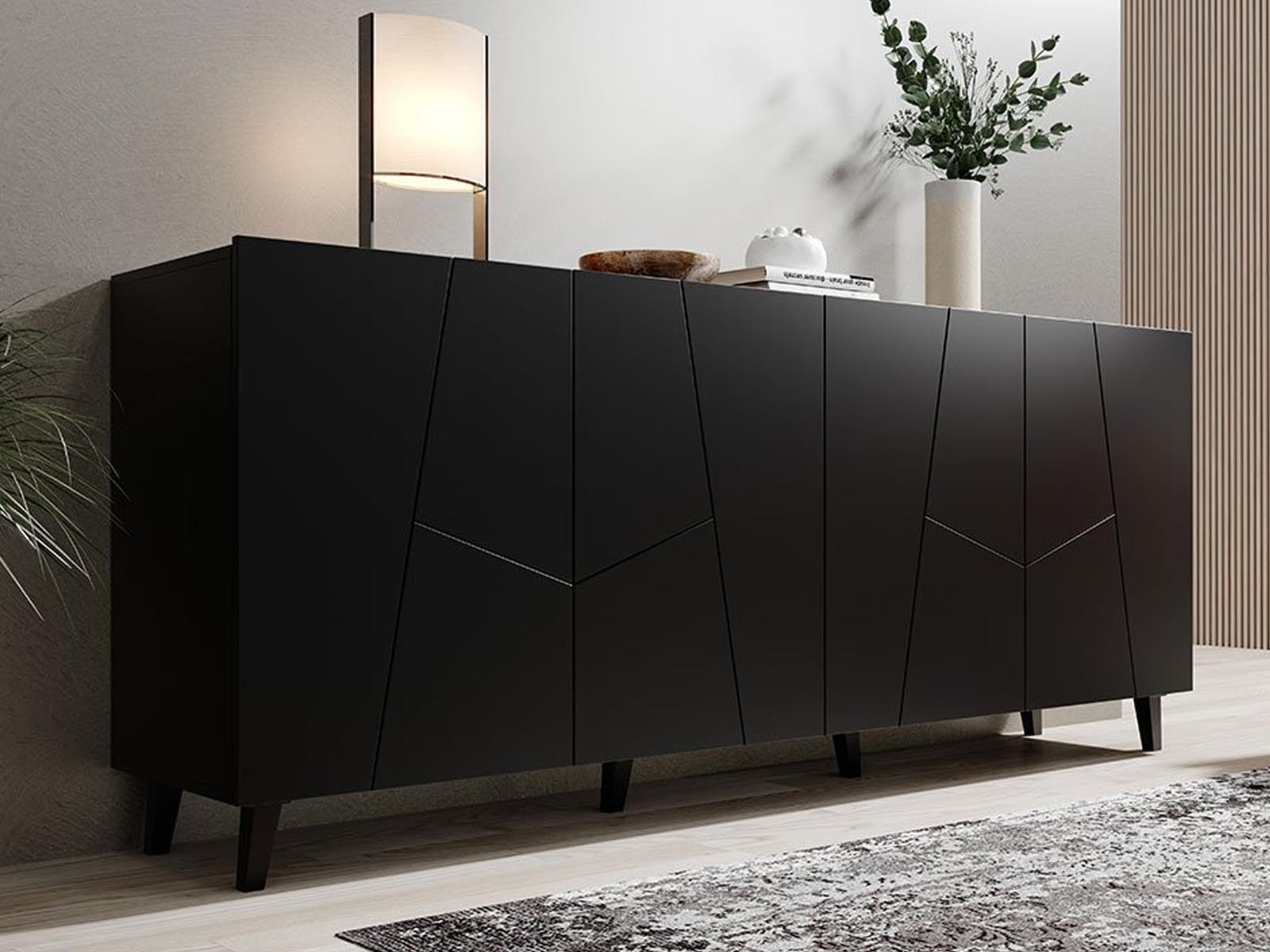 Dressoir ICARDI 4 deuren zwart