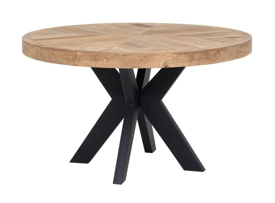 DTP Home Ronde Eettafel Einstein Hongaarse punt, Teakhout - Bruin, Zwart