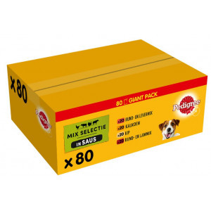 Pedigree Adult in saus multipack natvoer hond maaltijdzakjes (100 g) 2 verpakkingen (160 x 100 g)